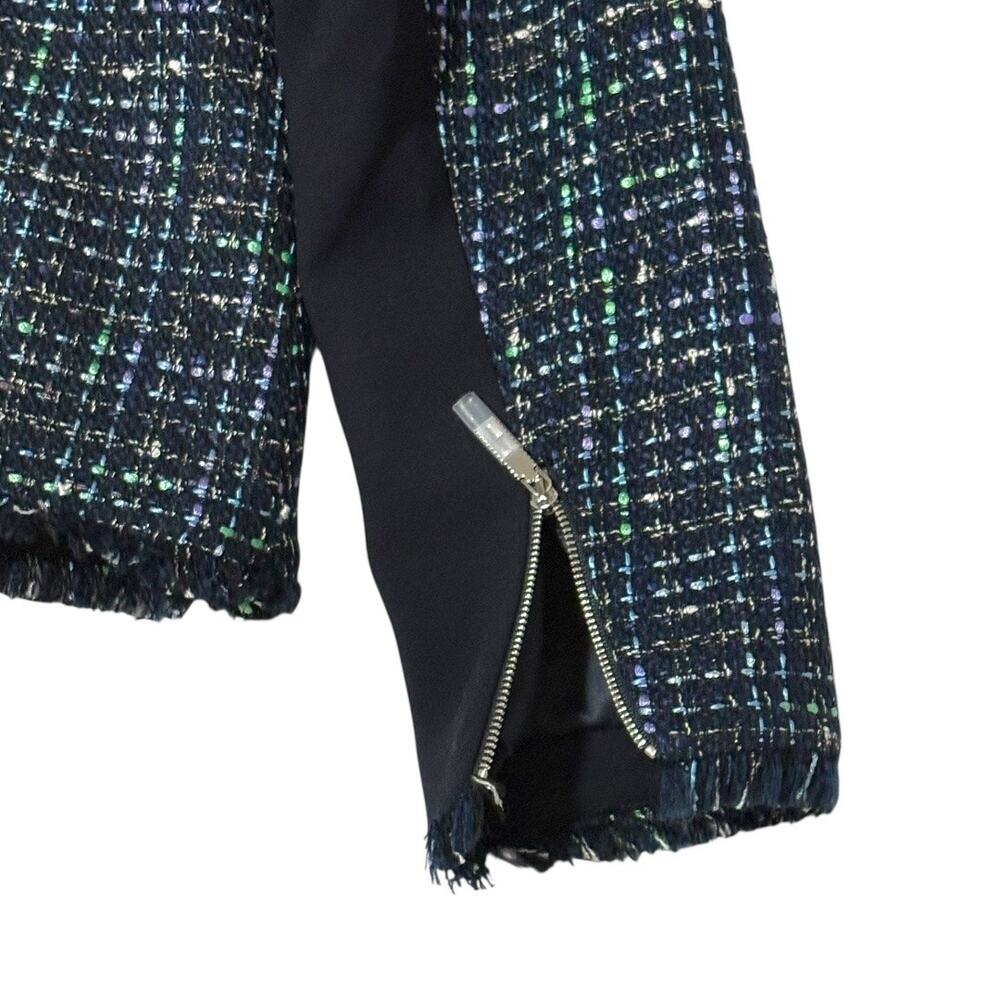 NWT Ted Baker Blazer - Size 8 - Teal Tweed w/ Zipper Details - Picture 16 of 16